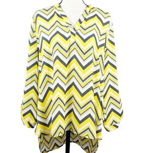 Tacera 3/4 Sleeve Sheet Chevron Blouse Top